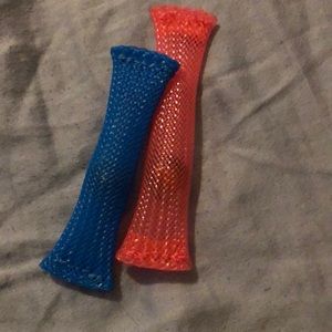 blue and pink figer toys